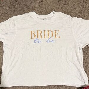 David's Bridal White Bride to Be Top